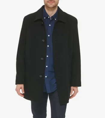 Discount Cole Haan Men's Wool Cashmere Top Coat Black