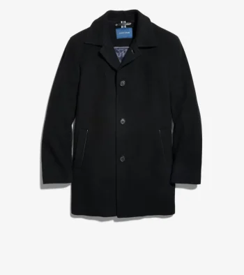 Discount Cole Haan Men's Wool Cashmere Top Coat Black