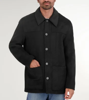 New Cole Haan Men's Wool Patch Pocket Jacket Black