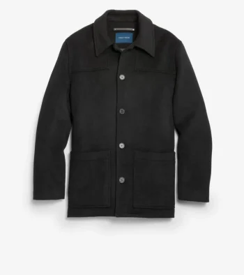 New Cole Haan Men's Wool Patch Pocket Jacket Black