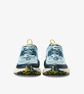 Sale Cole Haan Men's ZERØGRAND Outpace III All-Terrain Running Shoes Ether-BlueWingTeal-Ivory