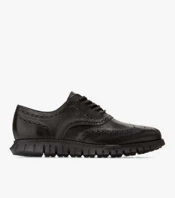 Best Cole Haan Men's ZER&Oslash;GRAND Remastered Wingtip Oxfords Black