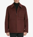 Clearance Cole Haan Men's Zip-Front Blouson Jacket Wine
