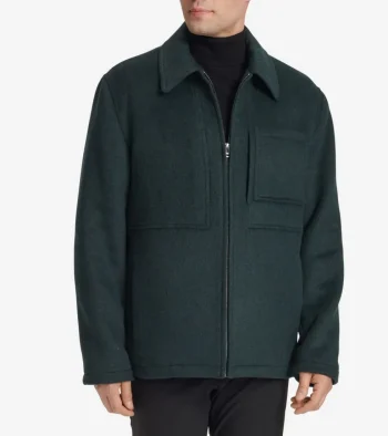 Discount Cole Haan Men's Zip-Front Blouson Jacket DarkGreen