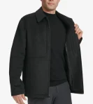 Clearance Cole Haan Men's Zip-Front Blouson Jacket HeatherCharcoal