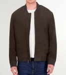 Hot Cole Haan Men's Zip-up Suede Jacket DarkChocolate