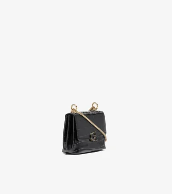 New Cole Haan Mini Convertible Chain Bag BlackCrocPrint