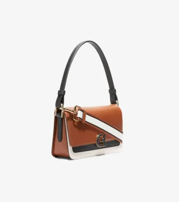 New Cole Haan Mini Shoulder Bag BritishTan-Black-Ivory