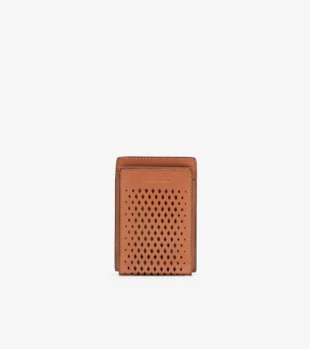 Best Cole Haan Washington Perforated Card Case BritishTan