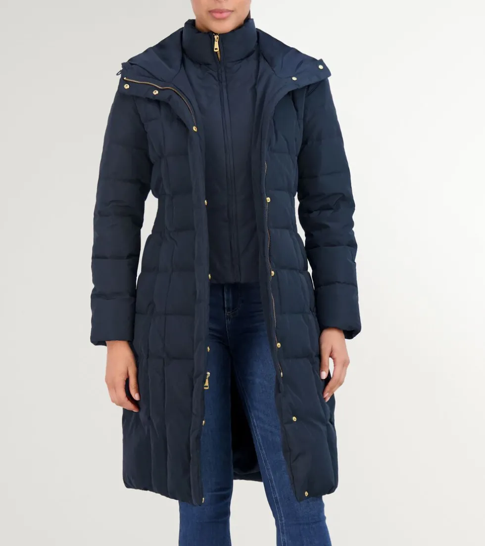 womens-40quot-signature-hooded-aPgBQVYP-0.webp Fashion Cole Haan Women's 40" Signature Hooded Taffeta Down Coat Navy