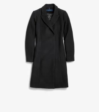 Fashion Cole Haan Women's Asymmetrical Peak Lapel Coat Black