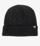 New Cole Haan Women's Cable Knit Cuff Hat Caviar