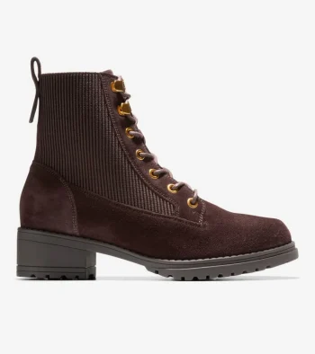 Fashion Cole Haan Women's Camea Waterproof Combat Boot II DarkChocolate