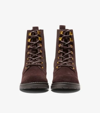 Fashion Cole Haan Women's Camea Waterproof Combat Boot II DarkChocolate