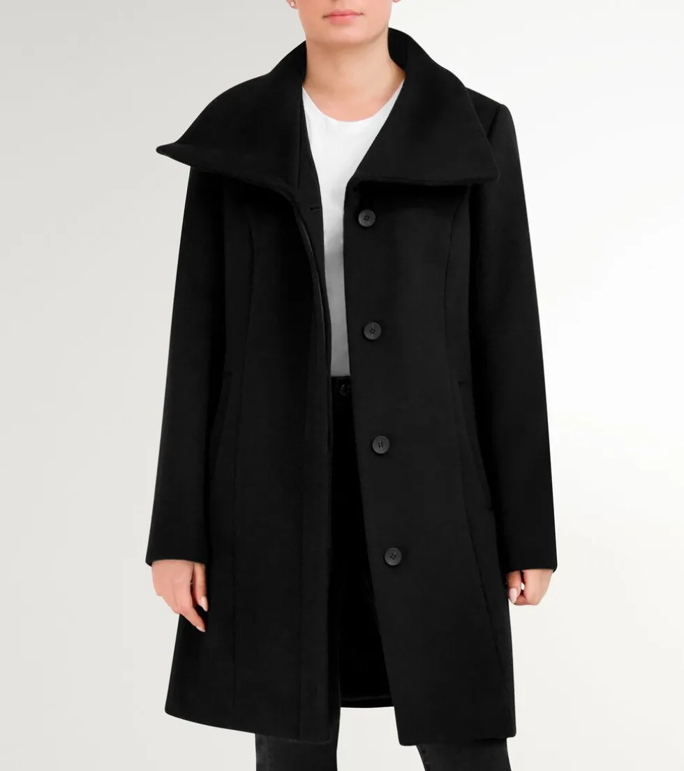 womens-convertible-collar-butt-ckaNuVPi-0.webp Clearance Cole Haan Women's Convertible Collar Button-Up Coat Black