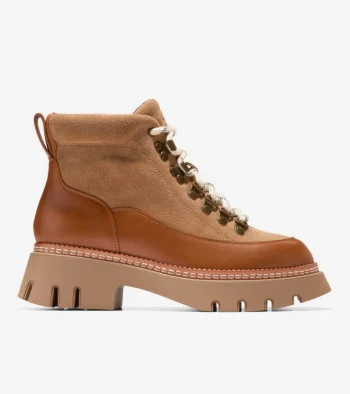 Fashion Cole Haan Women's Delilah Waterproof Lace-Up Boots GoldenHoney