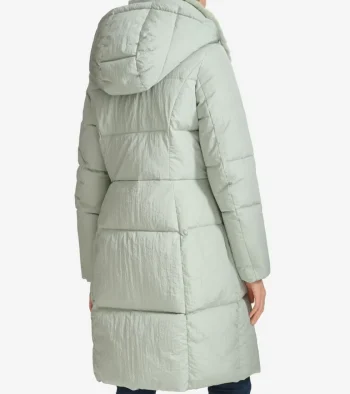 Hot Cole Haan Women's Faux-Fur Collar Puffer Coat Sage