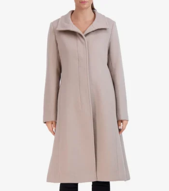 Sale Cole Haan Women's Flared Dress Coat Stone