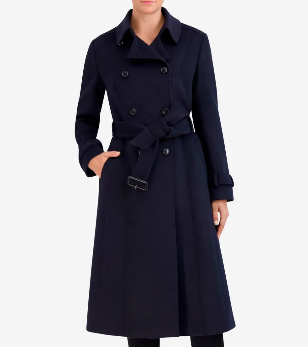 womens-flared-trench-coat-UkPbiceY-0.webp Outlet Cole Haan Women's Flared Trench Coat Midnight