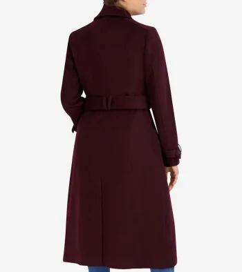 Clearance Cole Haan Women's Flared Trench Coat Bordeaux