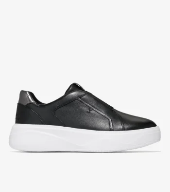 Sale Cole Haan Women's GrandPr&oslash; Demi Slip-On Sneakers Black-DarkSilver-OpticWhite