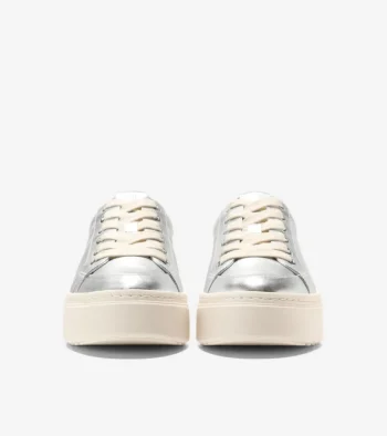 Discount Cole Haan Women's GrandPrø Max Platform Sneakers SilverMetallic-Ivory
