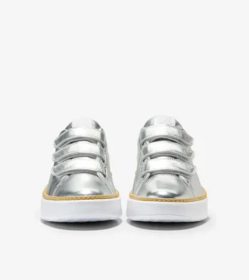 Hot Cole Haan Women's GrandPr&oslash; Topspin Triple Strap Sneakers Silver-OpticWhite