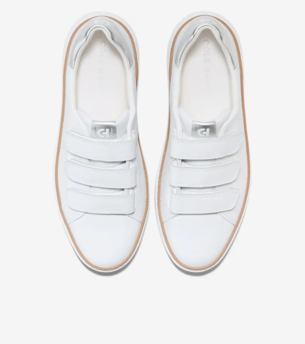 womens-grandproslash-topspin-t-GFSvUamr-4.webp Online Cole Haan Women's GrandPrø Topspin Triple Strap Sneakers OpticWhite-Silver