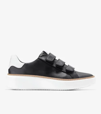 Online Cole Haan Women's GrandPr&oslash; Topspin Triple Strap Sneakers Black-OpticWhiteCroc