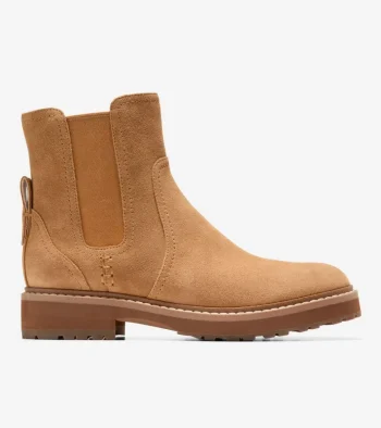 Best Cole Haan Women's Greenwich Waterproof Chelsea Boots GoldenToffee