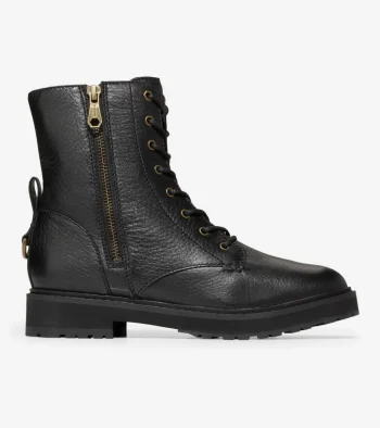 Hot Cole Haan Women's Greenwich Waterproof Lace-Up Boots Black