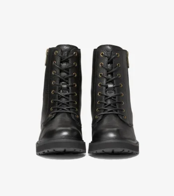 Hot Cole Haan Women's Greenwich Waterproof Lace-Up Boots Black