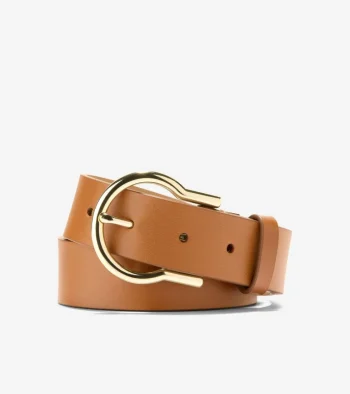 Clearance Cole Haan Women's Hinged Buckle Belt Tan