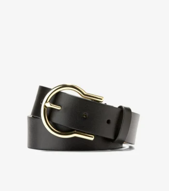 Clearance Cole Haan Women's Hinged Buckle Belt Black