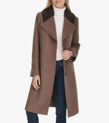 Outlet Cole Haan Women's Knit-Collar Coat Portobello