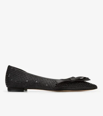 Online Cole Haan Women's Noella Bow Skimmer Flats BlackCrystal