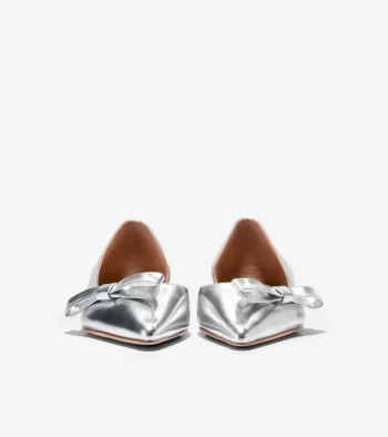 Best Cole Haan Women's Noella Bow Skimmer Flats SilverSpecchio