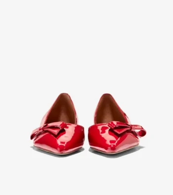 New Cole Haan Women's Noella Bow Skimmer Flats RioRedPatent