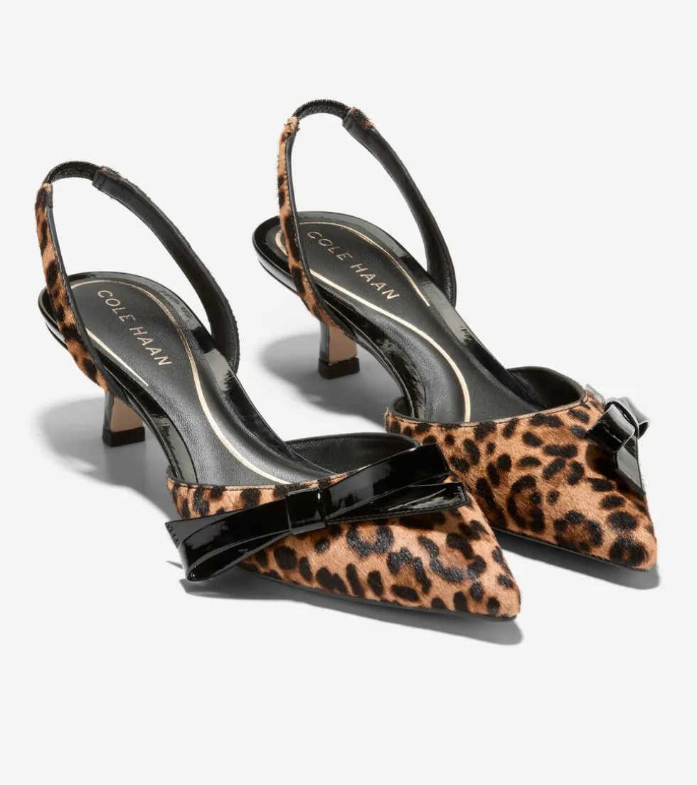 womens-noella-bow-slingback-pu-XMZBRbeK-4.webp Online Cole Haan Women's Noella Bow Slingback Pumps LeopardPrint