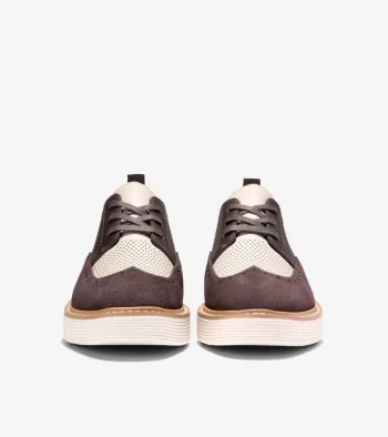 Fashion Cole Haan Women's ØriginalGrand Platform Wingtip Oxfords Chocolate-Ivory
