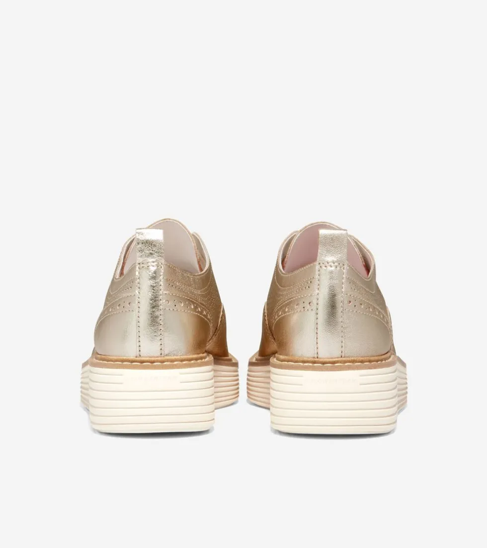 womens-oslashriginalgrand-plat-ccGoxshi-2.webp Discount Cole Haan Women's ØriginalGrand Platform Wingtip Oxfords GoldTalca-Ivory