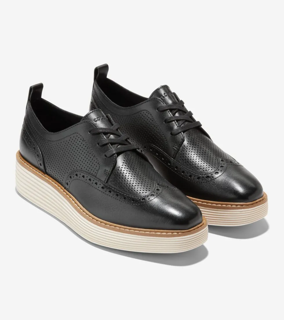 womens-oslashriginalgrand-plat-uiLAhotq-4.webp Clearance Cole Haan Women's ØriginalGrand Platform Wingtip Oxfords Black-Ivory