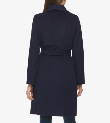 Outlet Cole Haan Women's Oversized Collar Wrap Coat Navy