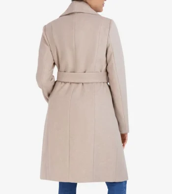 Hot Cole Haan Women's Oversized Collar Wrap Coat Bone
