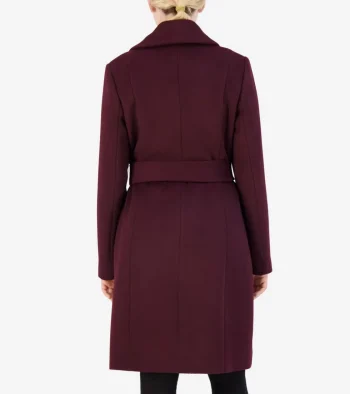 Fashion Cole Haan Women's Oversized Collar Wrap Coat Bordeaux