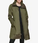 Sale Cole Haan Women's Packable Travel Rain Jacket Olive