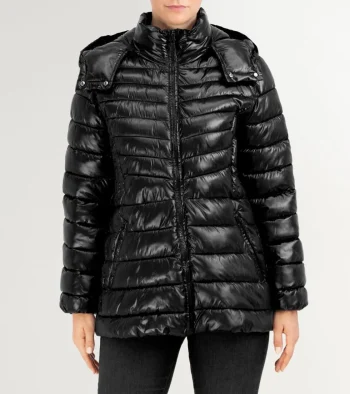 Online Cole Haan Women's Quilted Pearl Faux Down Jacket With Removable Hood Black