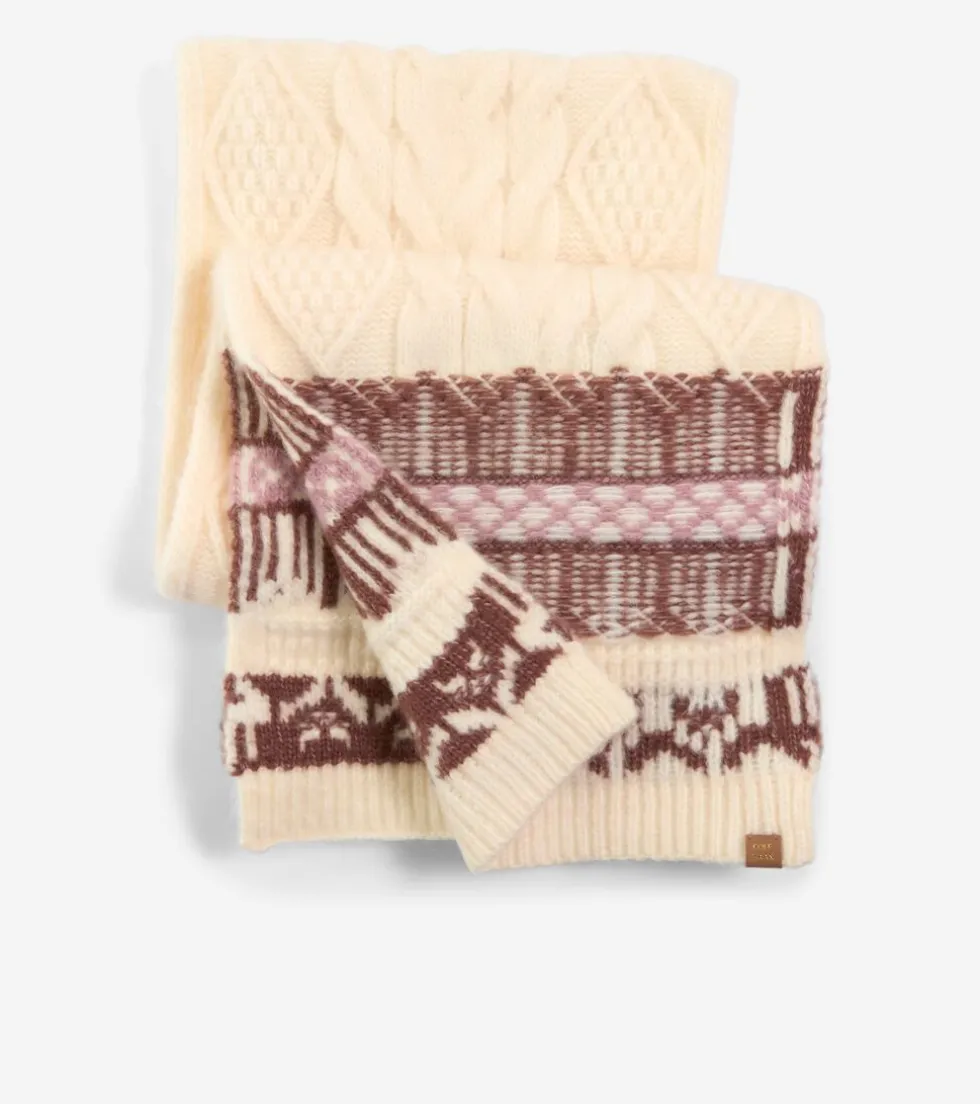womens-reversible-fair-isle-sc-tPqibtQW-2.webp Outlet Cole Haan Women's Reversible Fair Isle Scarf Natural