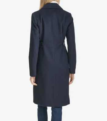 Sale Cole Haan Women's Slick Wool Coat Navy