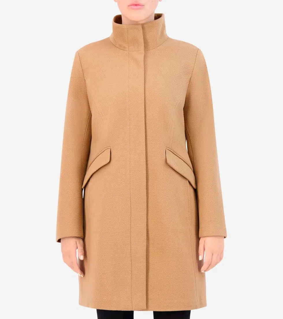 womens-soft-twill-zip-up-coat-EkoJtlJi-0.webp Online Cole Haan Women's Soft Twill Zip-Up Coat Beige
